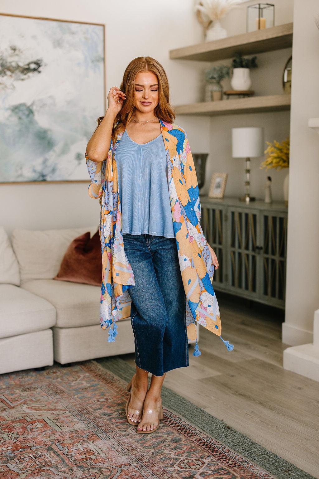 Island Living Floral Kimono - Waverly Paige Boutique