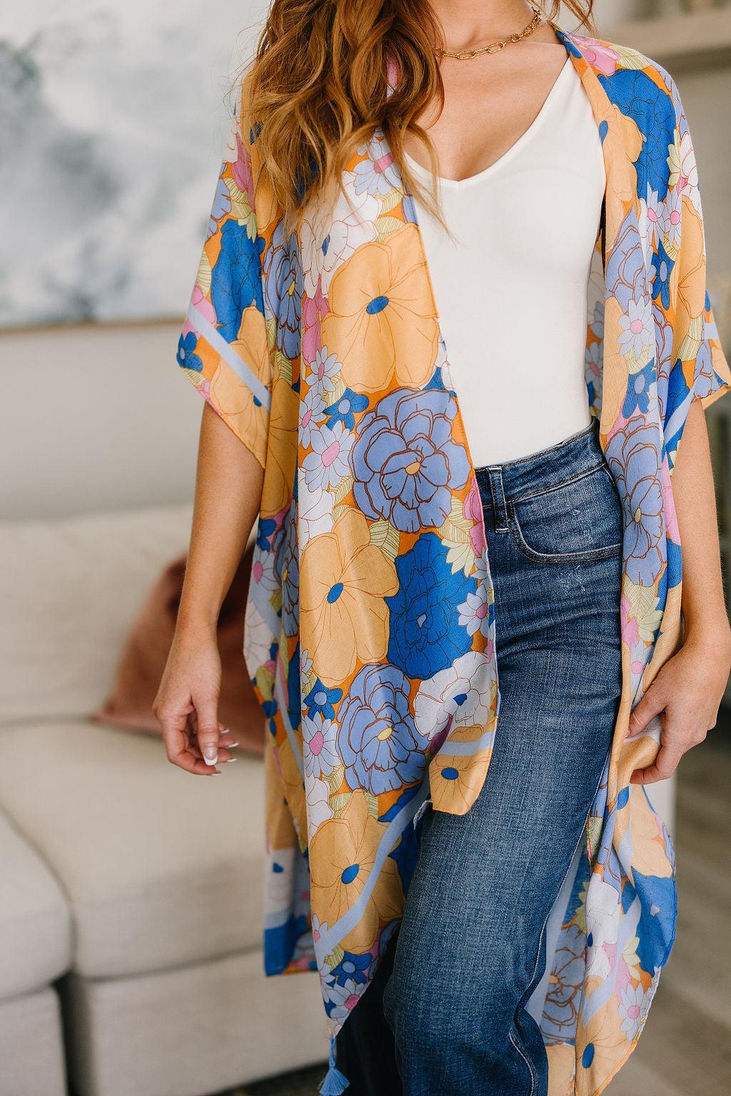 Island Living Floral Kimono - Waverly Paige Boutique