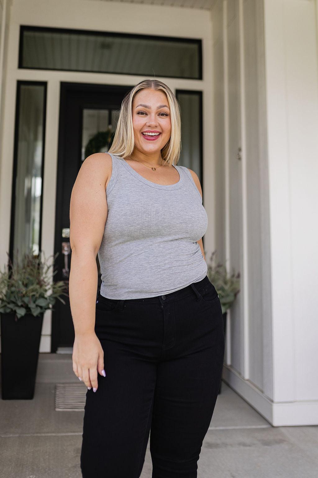 Just One More Ribbed Tank in Heather Grey - Waverly Paige Boutique