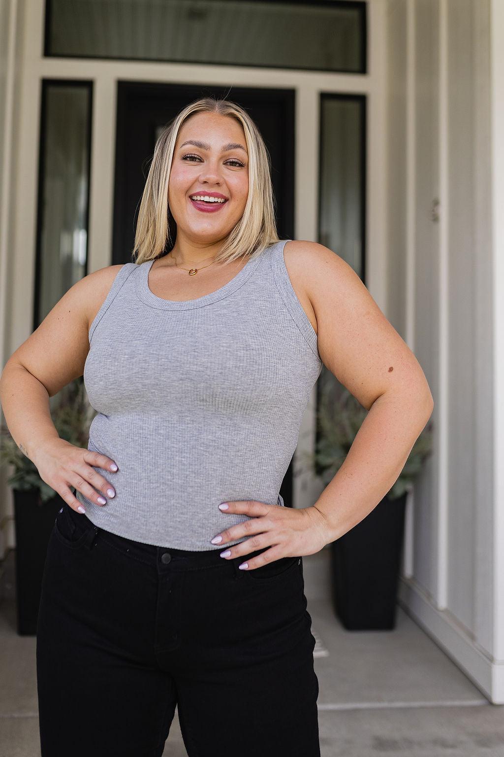 Just One More Ribbed Tank in Heather Grey - Waverly Paige Boutique
