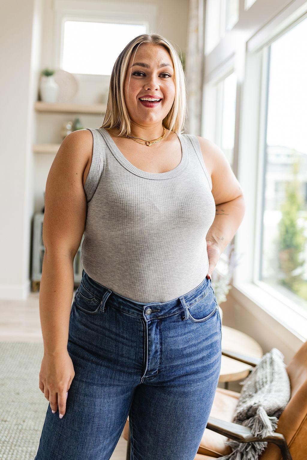 Just One More Ribbed Tank in Heather Grey - Waverly Paige Boutique