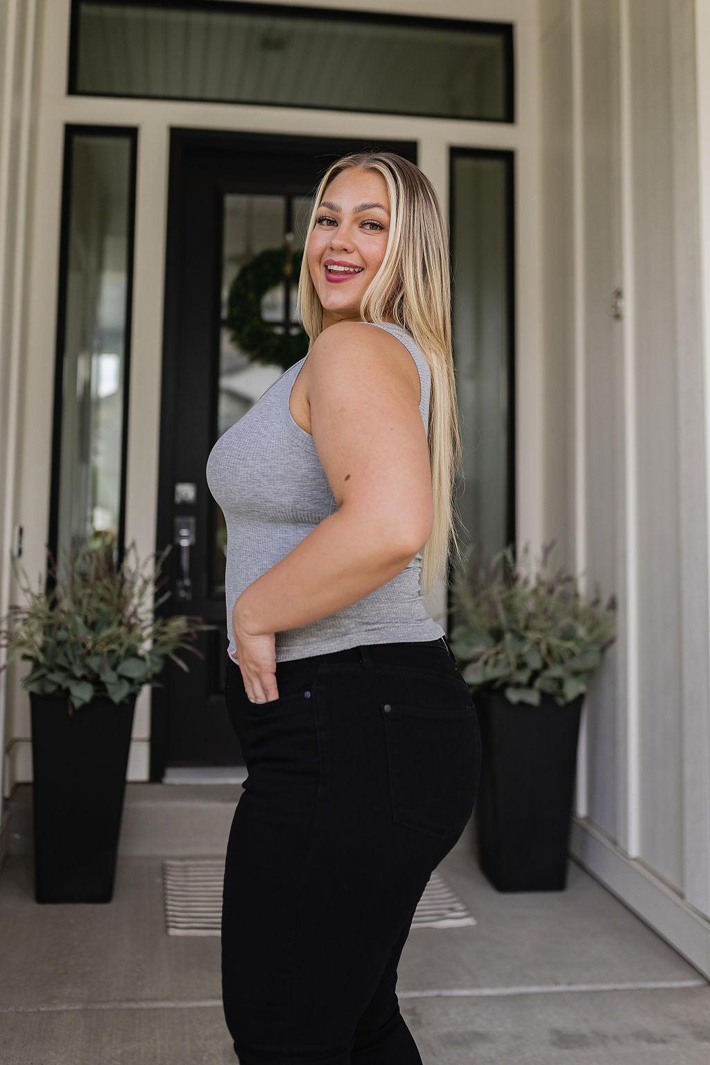 Just One More Ribbed Tank in Heather Grey - Waverly Paige Boutique