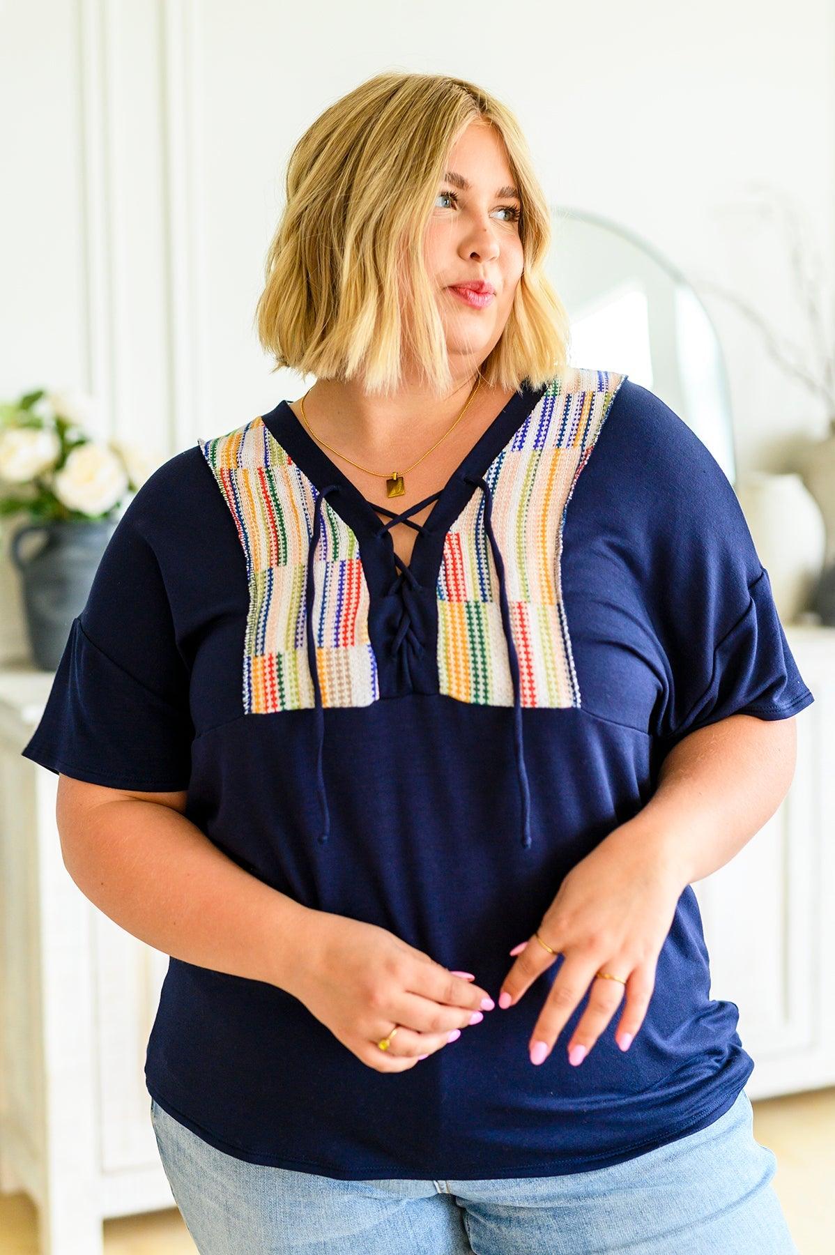 Laid Back Lace Up Top - Waverly Paige Boutique