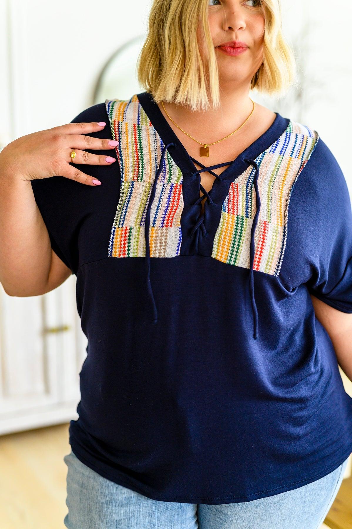 Laid Back Lace Up Top - Waverly Paige Boutique