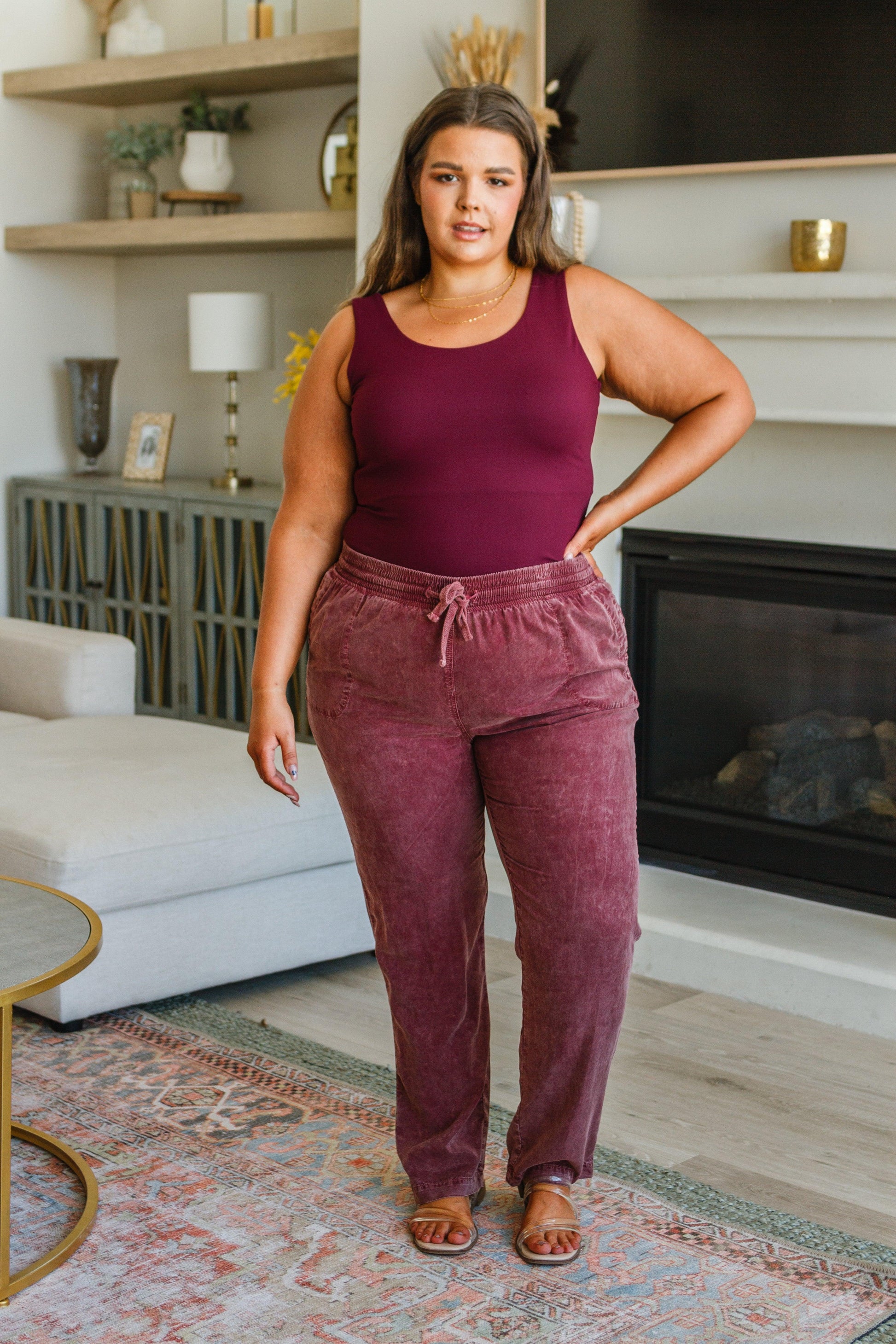 Casual But Cool Tank in Burgundy - Waverly Paige Boutique