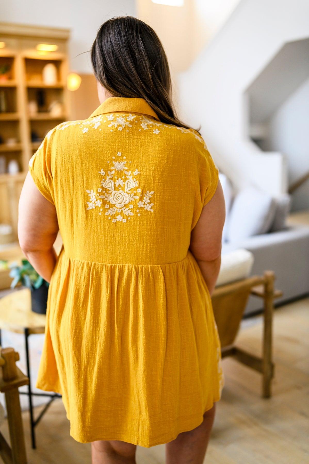 Marigold Embroidered Dress - Waverly Paige Boutique