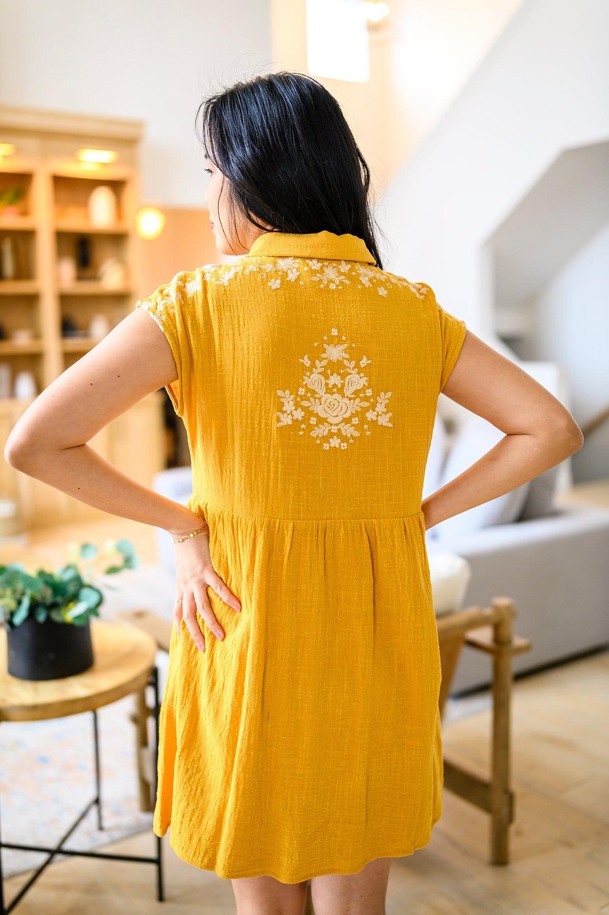 Marigold Embroidered Dress - Waverly Paige Boutique
