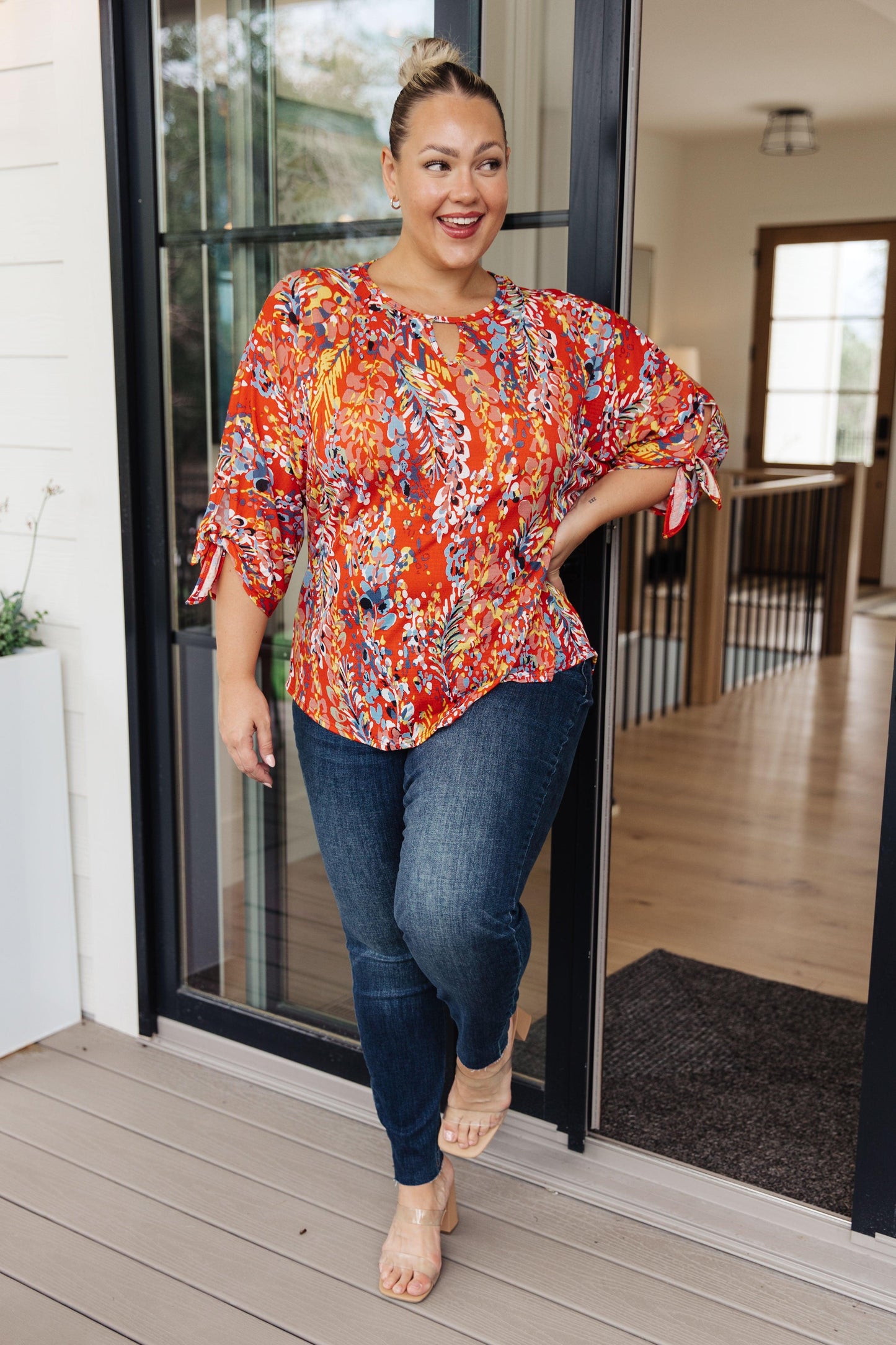 Not So Silly Keyhole Neckline Blouse - Waverly Paige Boutique