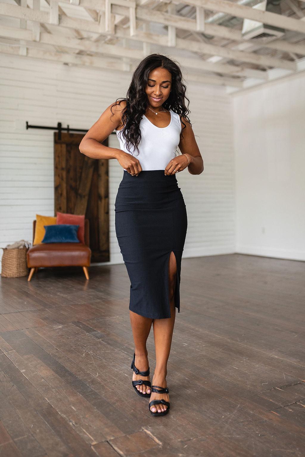 Pencil Me In Pencil Skirt in Black - Waverly Paige Boutique