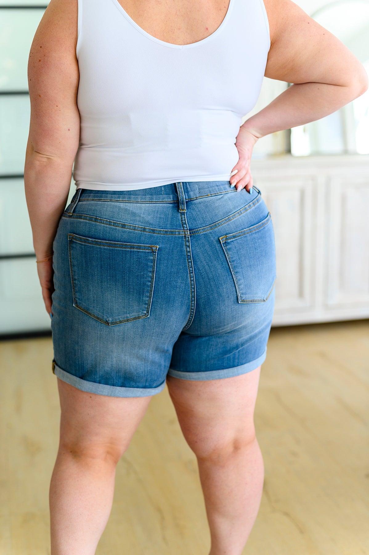 Perry High Rise Pull On Denim Shorts - Waverly Paige Boutique