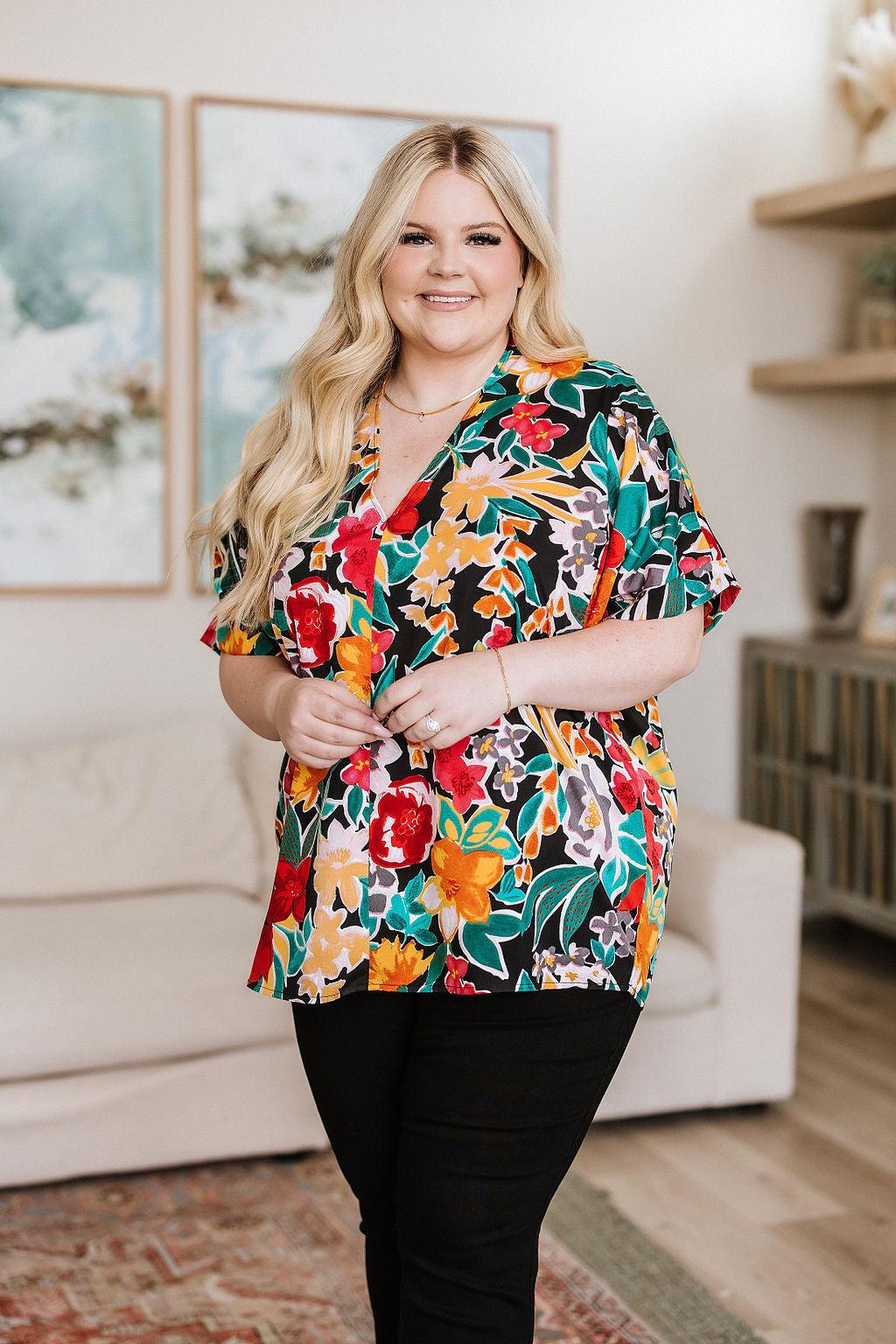 Pretty in Paradise Floral Blouse - Waverly Paige Boutique