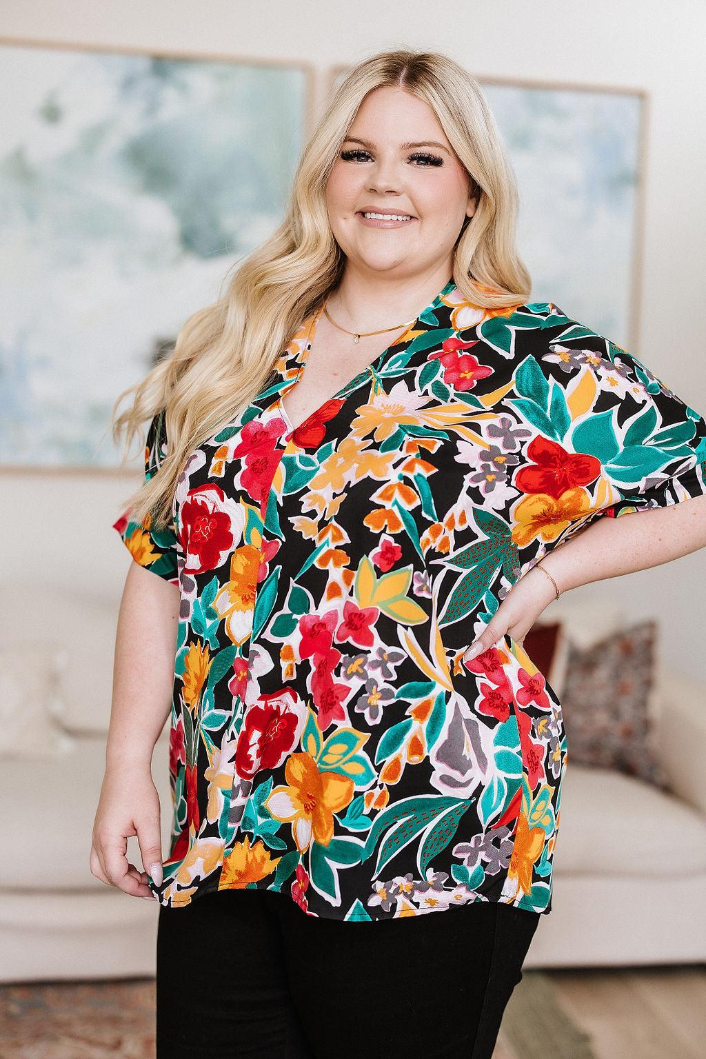 Pretty in Paradise Floral Blouse - Waverly Paige Boutique