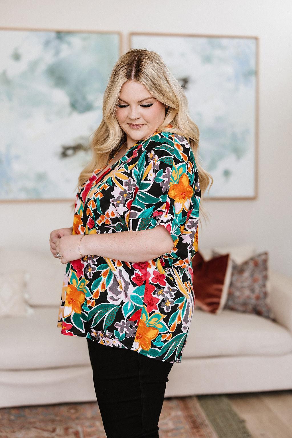 Pretty in Paradise Floral Blouse - Waverly Paige Boutique