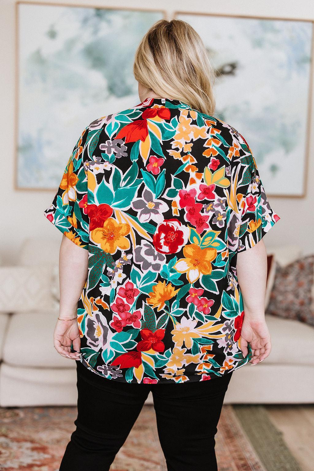 Pretty in Paradise Floral Blouse - Waverly Paige Boutique