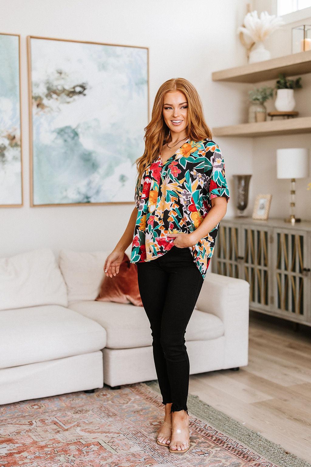 Pretty in Paradise Floral Blouse - Waverly Paige Boutique
