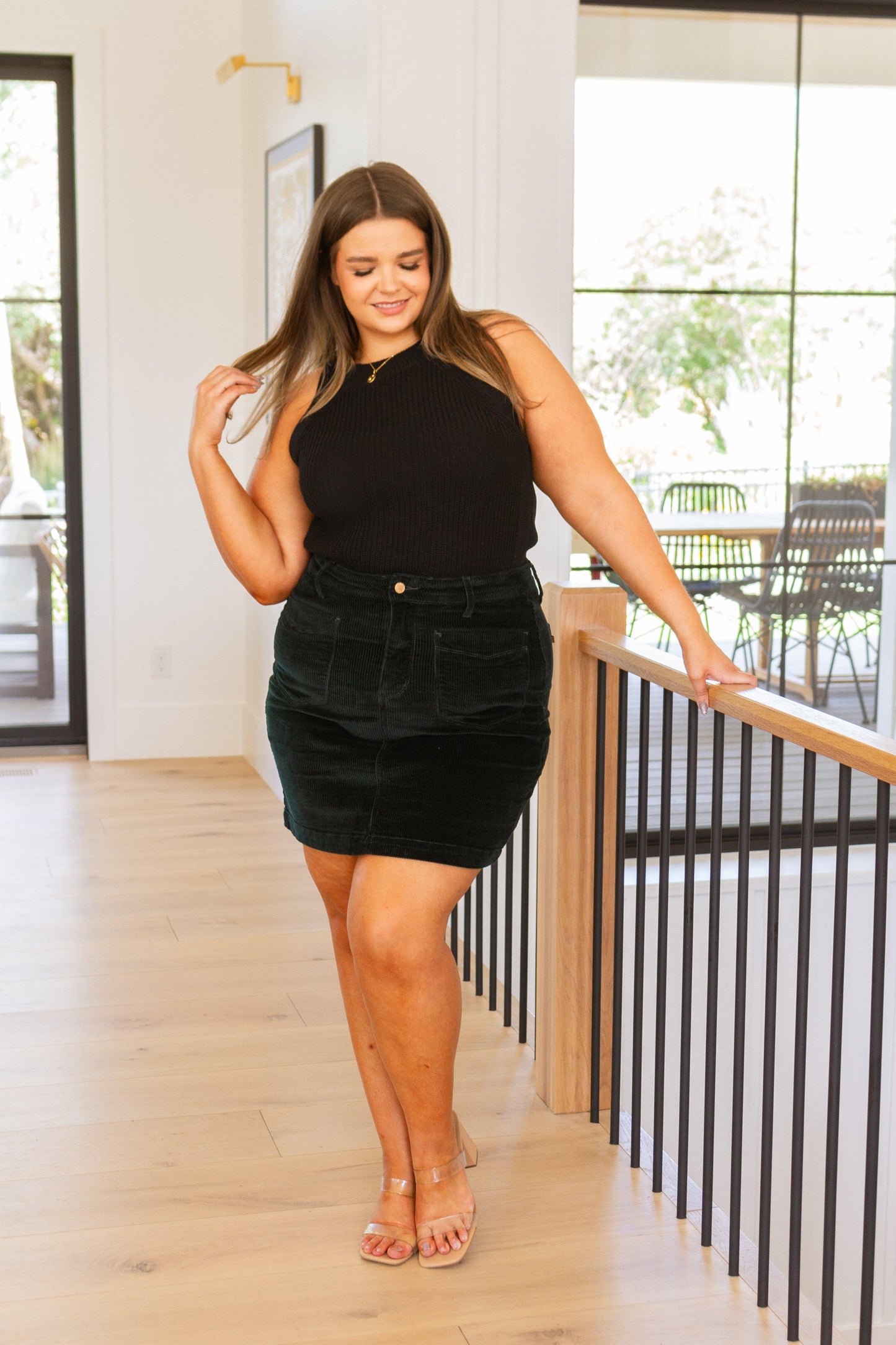 Previous Engagement Halter Neck Sweater Tank in Black - Waverly Paige Boutique