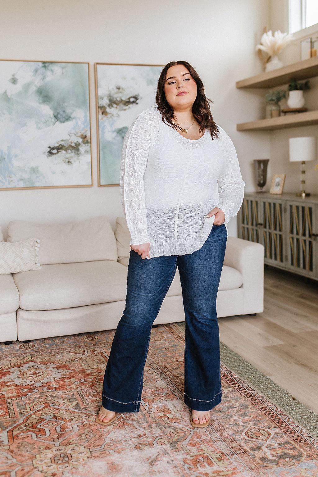 Relax With Me Knit Top in White - Waverly Paige Boutique