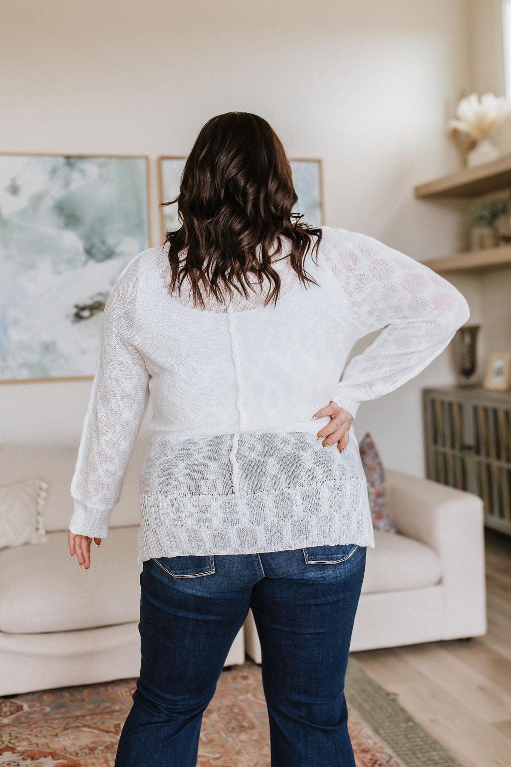 Relax With Me Knit Top in White - Waverly Paige Boutique