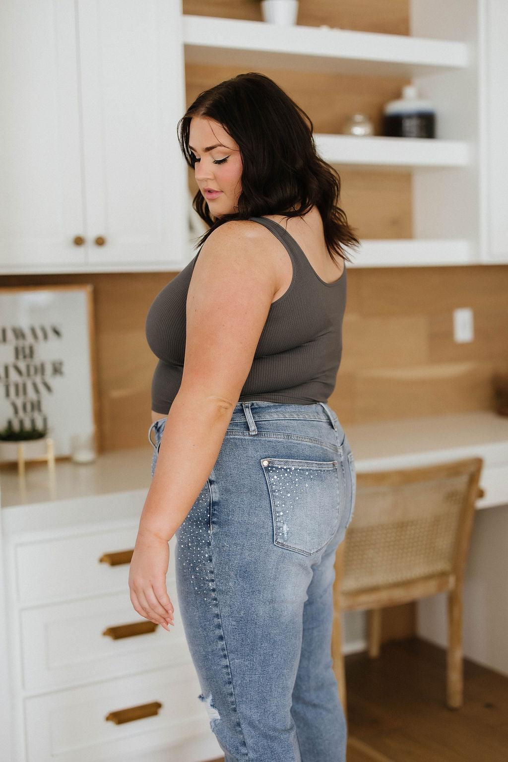 Relevant Ribbed Seamless Reversible Tank in Charcoal - Waverly Paige Boutique