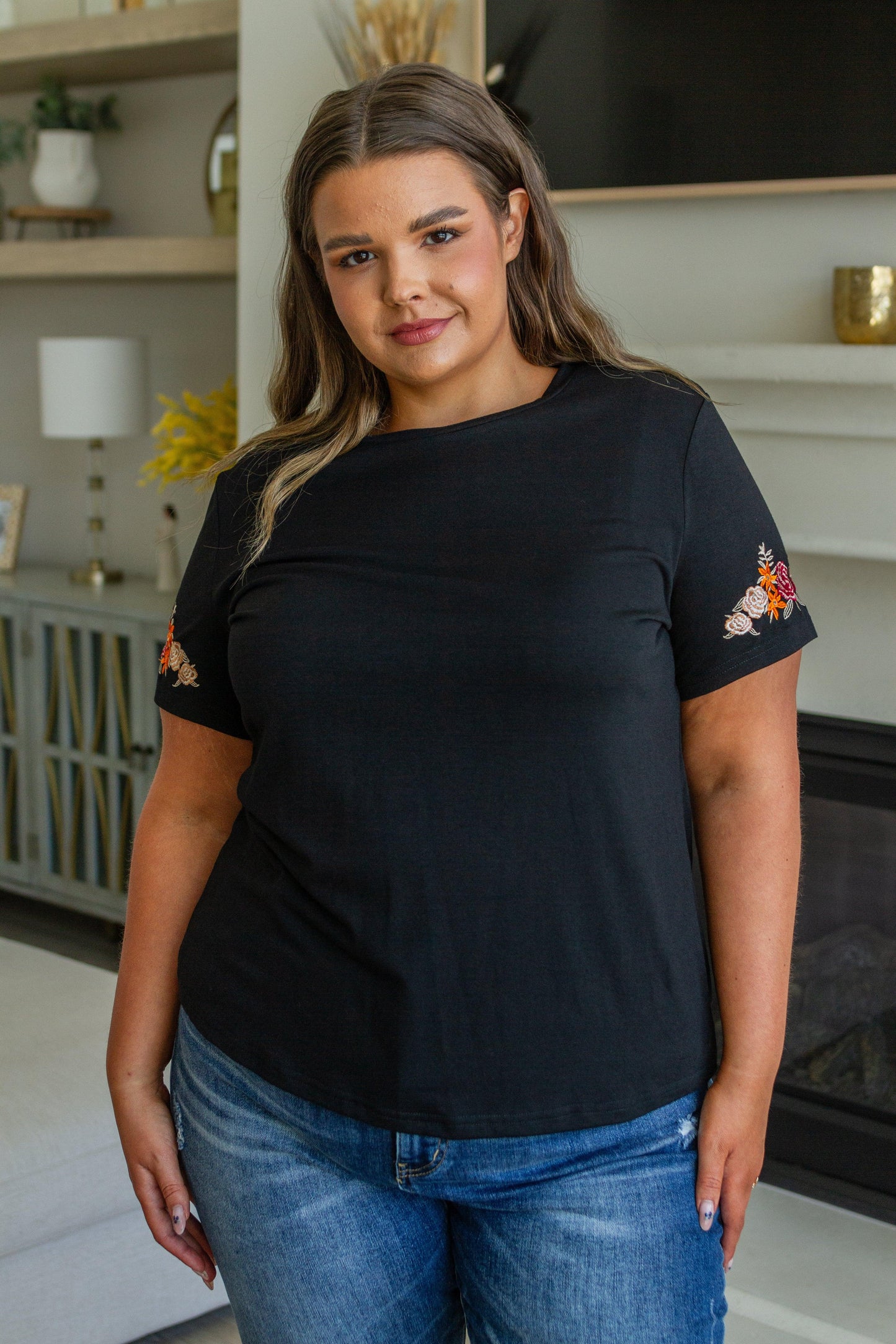 Roses On My Sleeves Embroidered Top - Waverly Paige Boutique