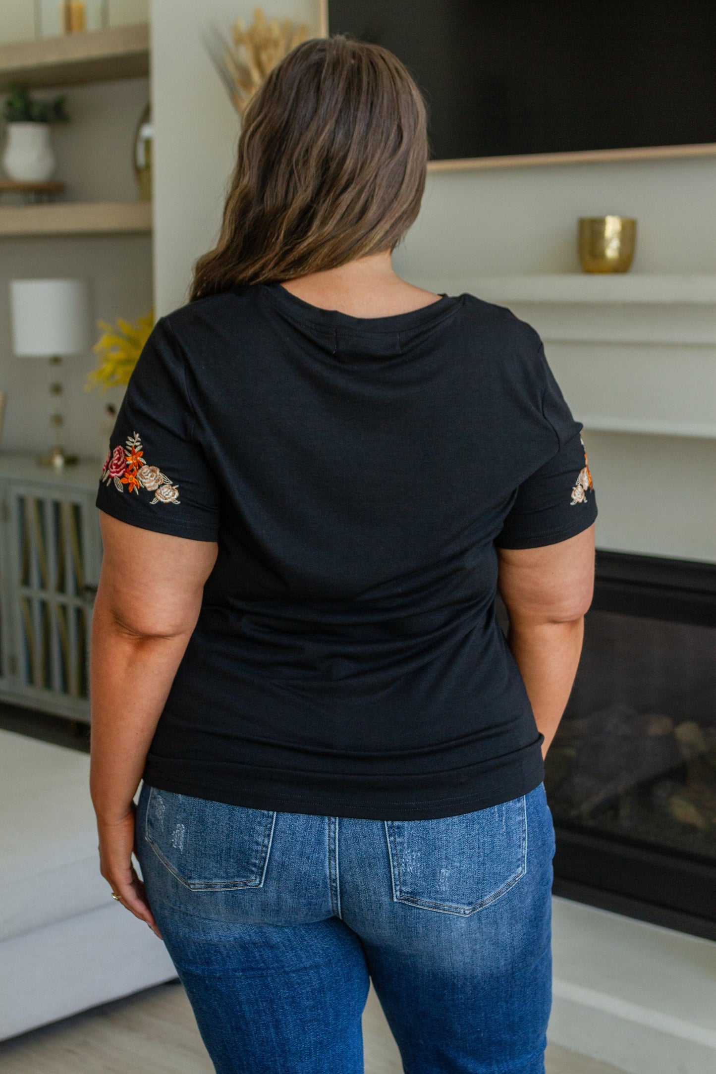 Roses On My Sleeves Embroidered Top - Waverly Paige Boutique
