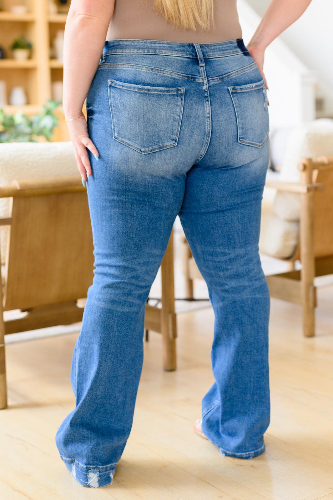 Sharon Mid Rise Flares - Waverly Paige Boutique