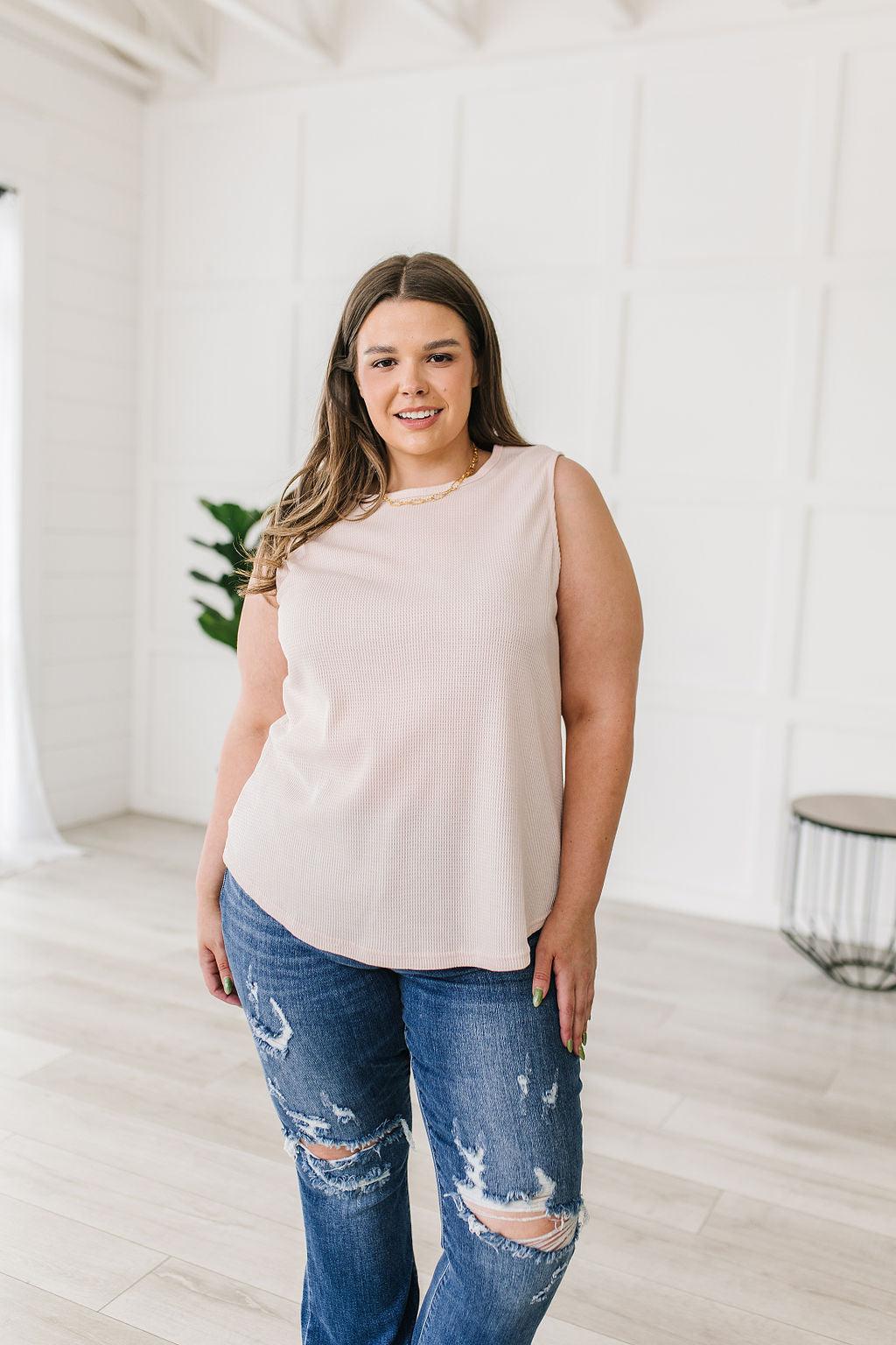 Susanna Waffle Knit Sleeveless Top - Waverly Paige Boutique