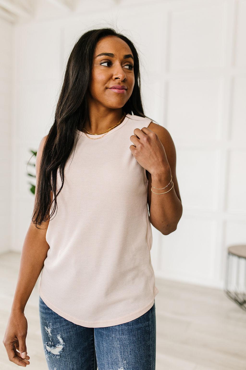 Susanna Waffle Knit Sleeveless Top - Waverly Paige Boutique