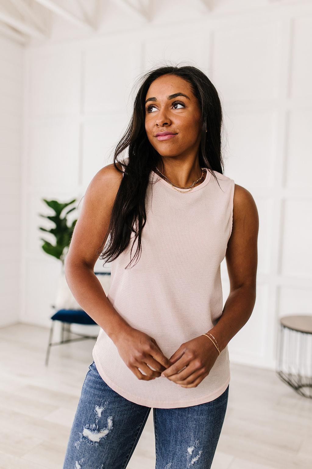 Susanna Waffle Knit Sleeveless Top - Waverly Paige Boutique