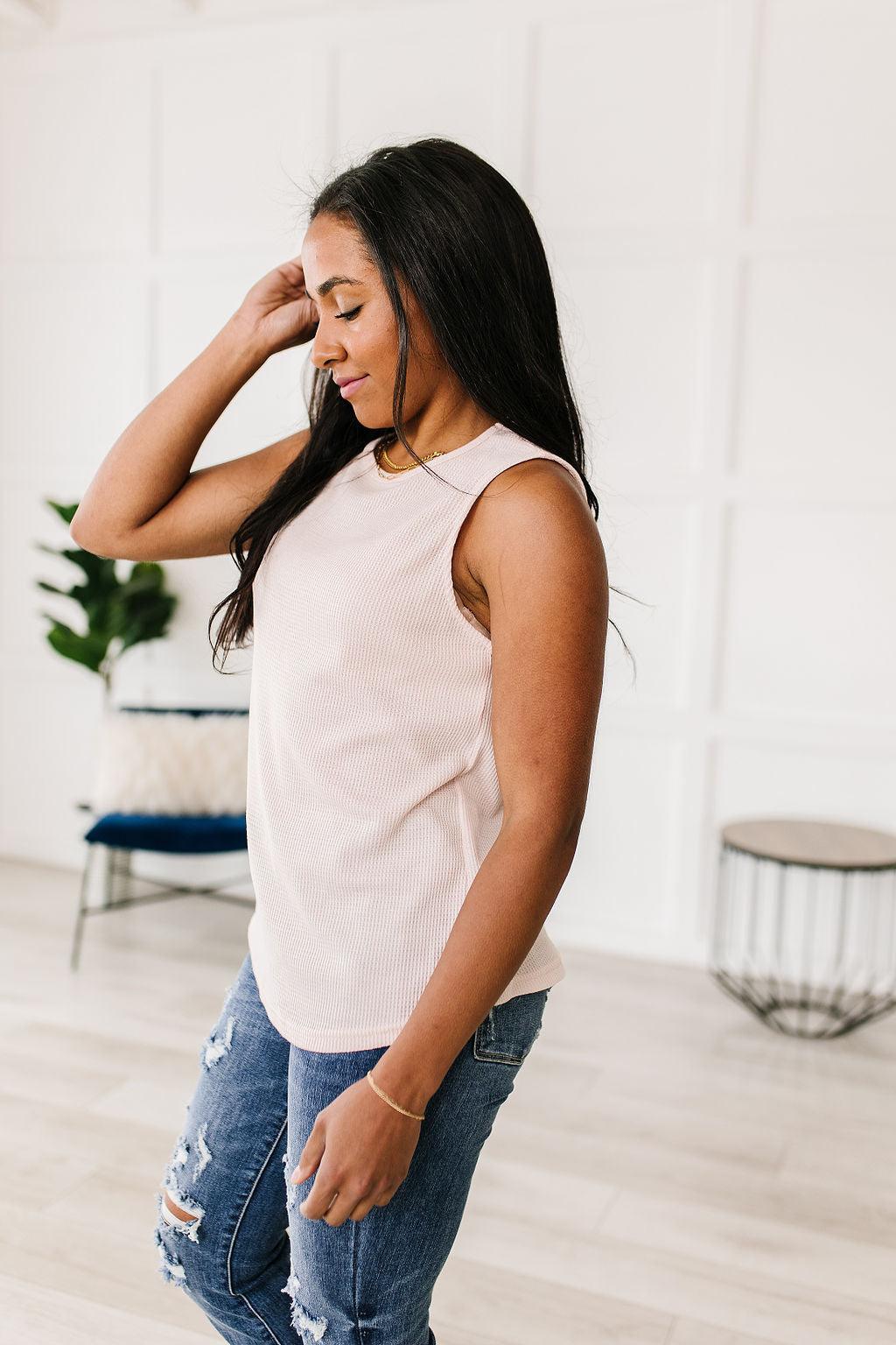 Susanna Waffle Knit Sleeveless Top - Waverly Paige Boutique