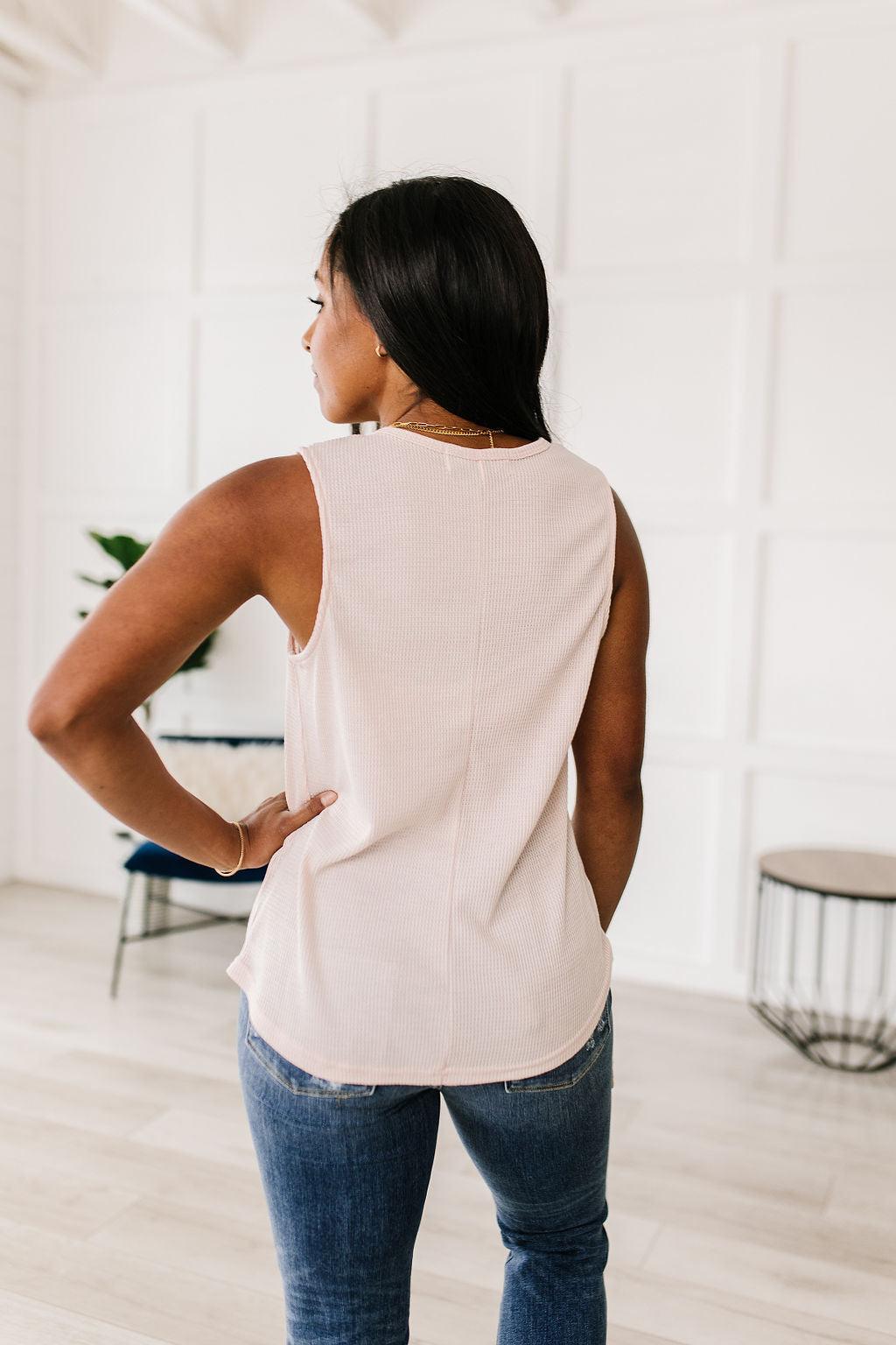 Susanna Waffle Knit Sleeveless Top - Waverly Paige Boutique