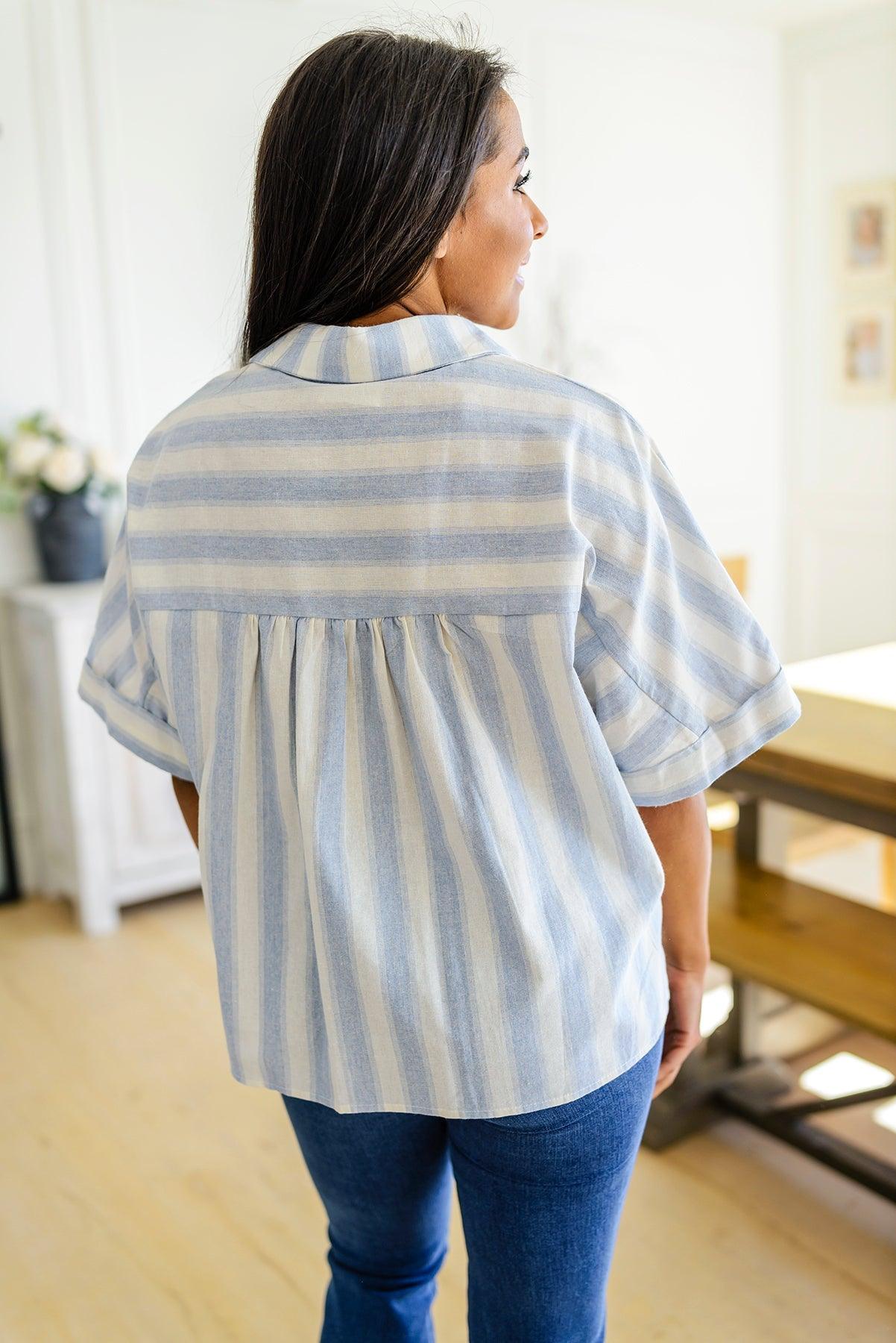 Tailored to Relax Striped Button Down - Waverly Paige Boutique