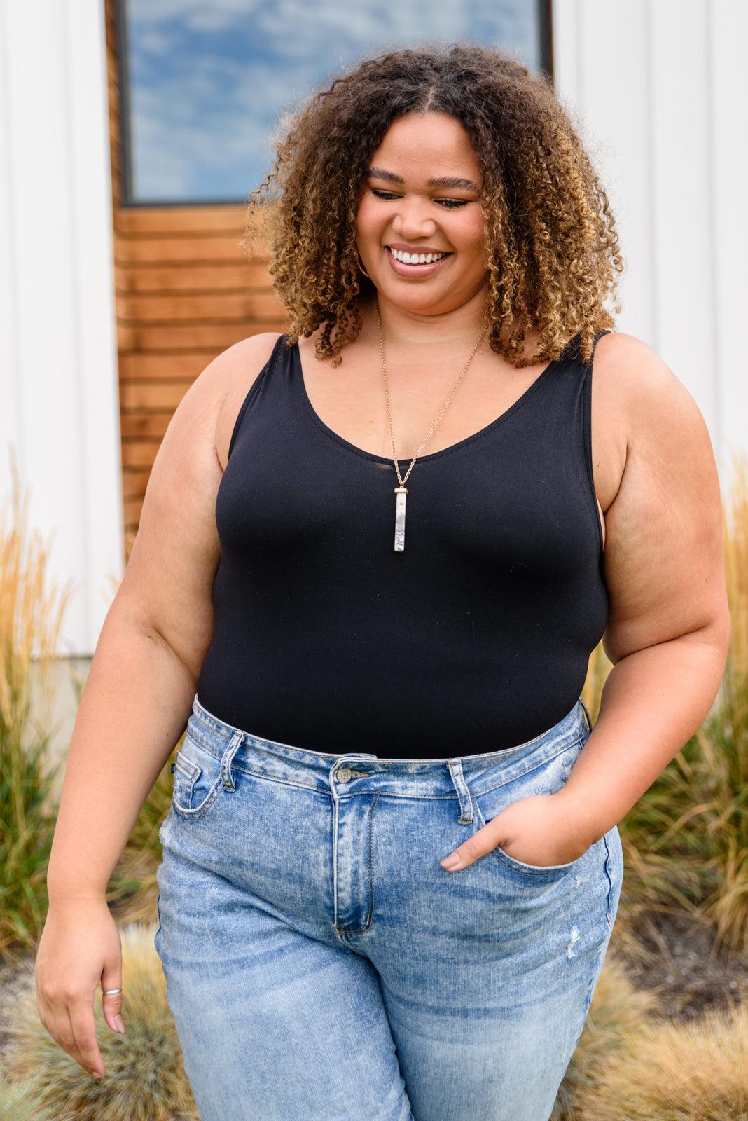 The Basics Bodysuit In Black - Waverly Paige Boutique