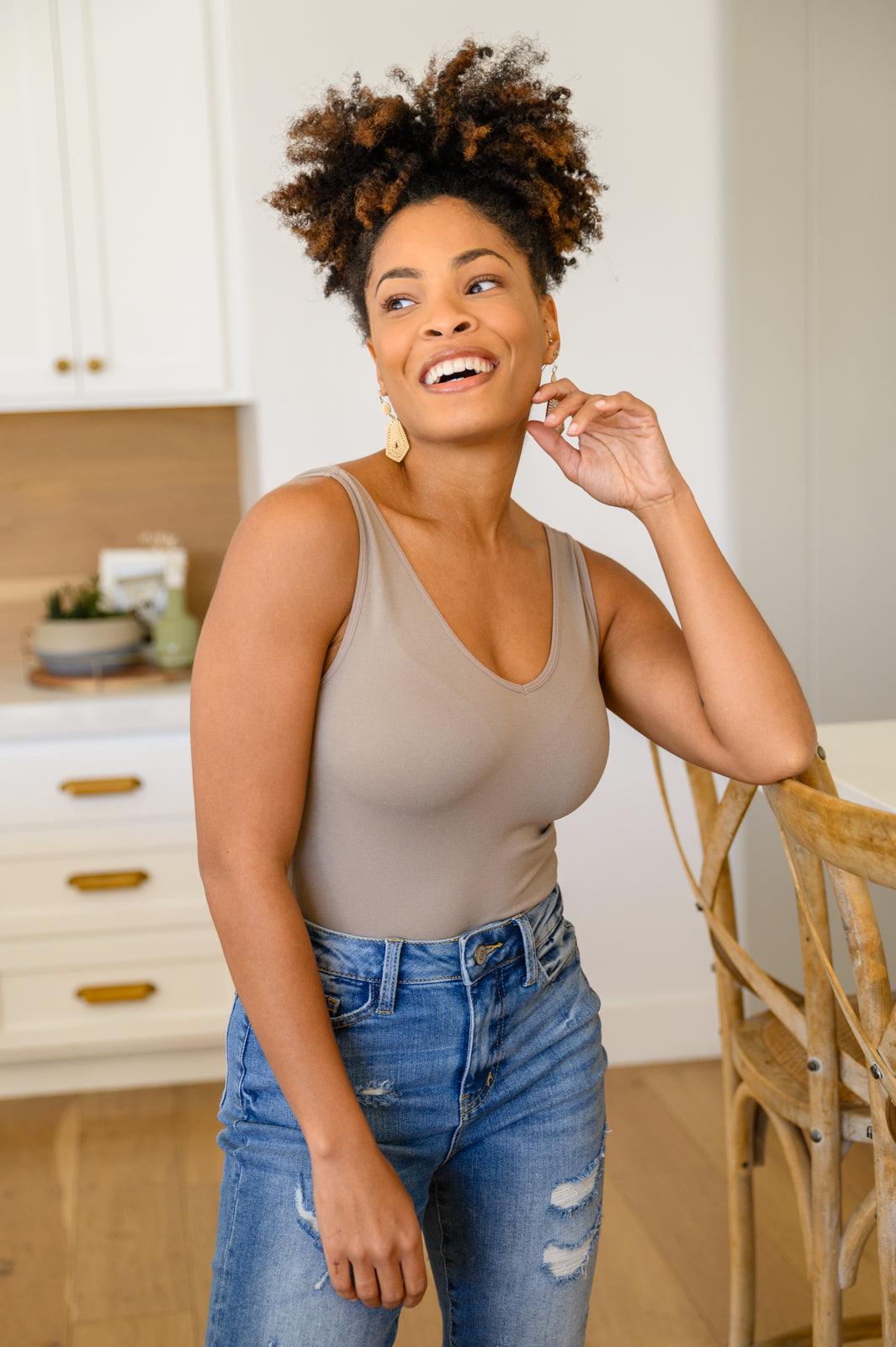 The Basics Bodysuit In Light Mocha - Waverly Paige Boutique