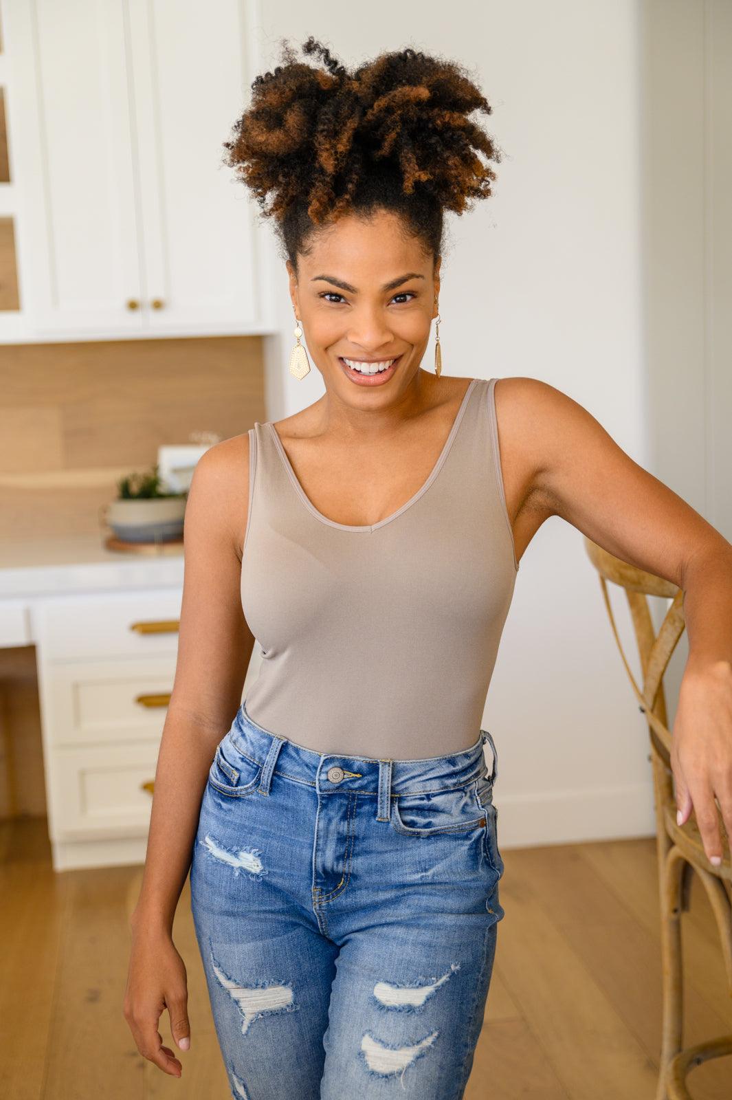The Basics Bodysuit In Light Mocha - Waverly Paige Boutique