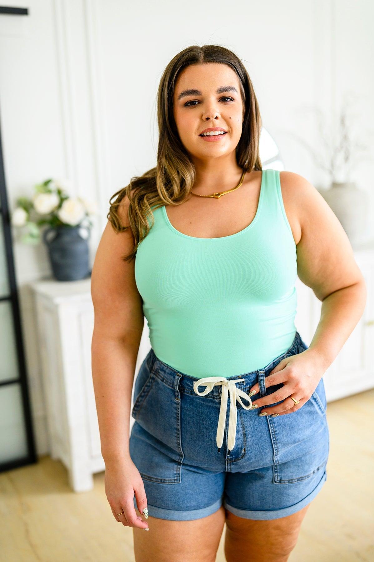 The Basics Long Line Reversible Tank in Mint - Waverly Paige Boutique