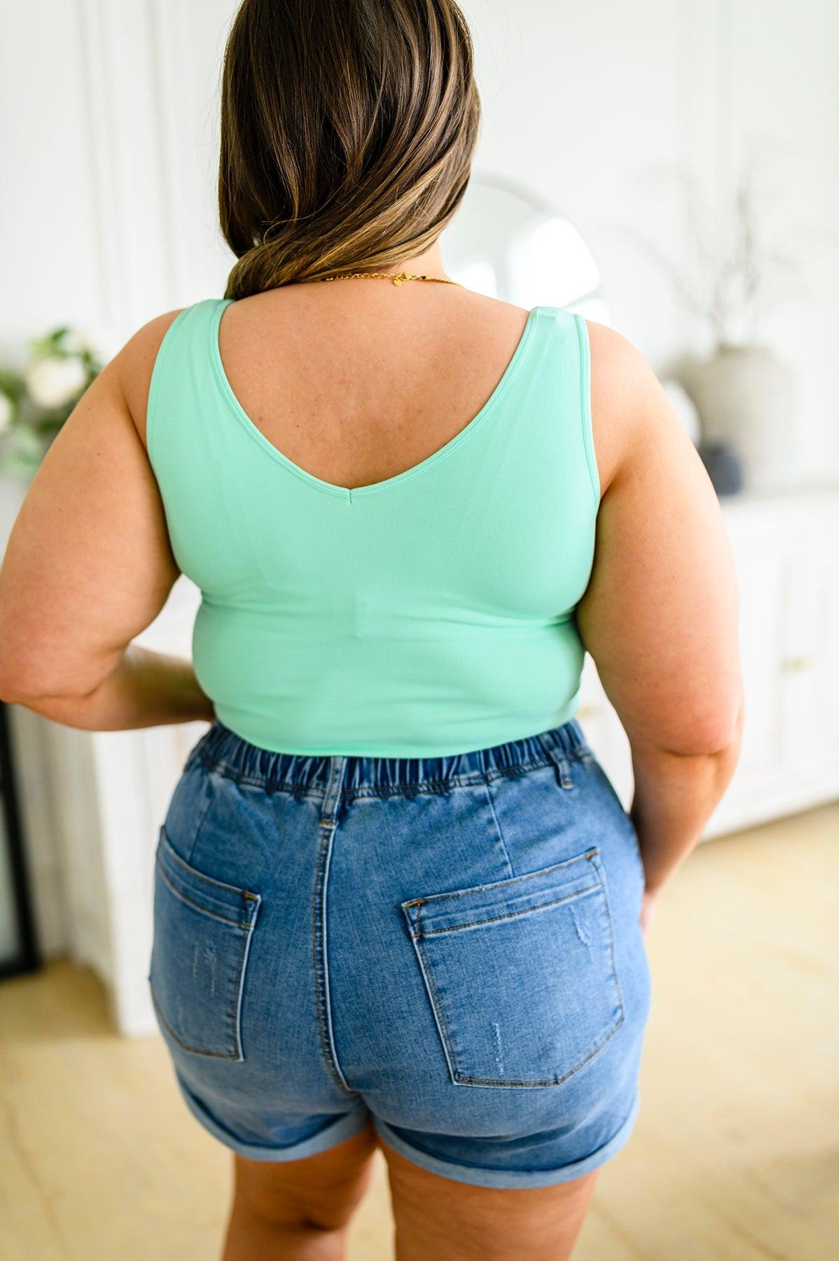 The Basics Long Line Reversible Tank in Mint - Waverly Paige Boutique