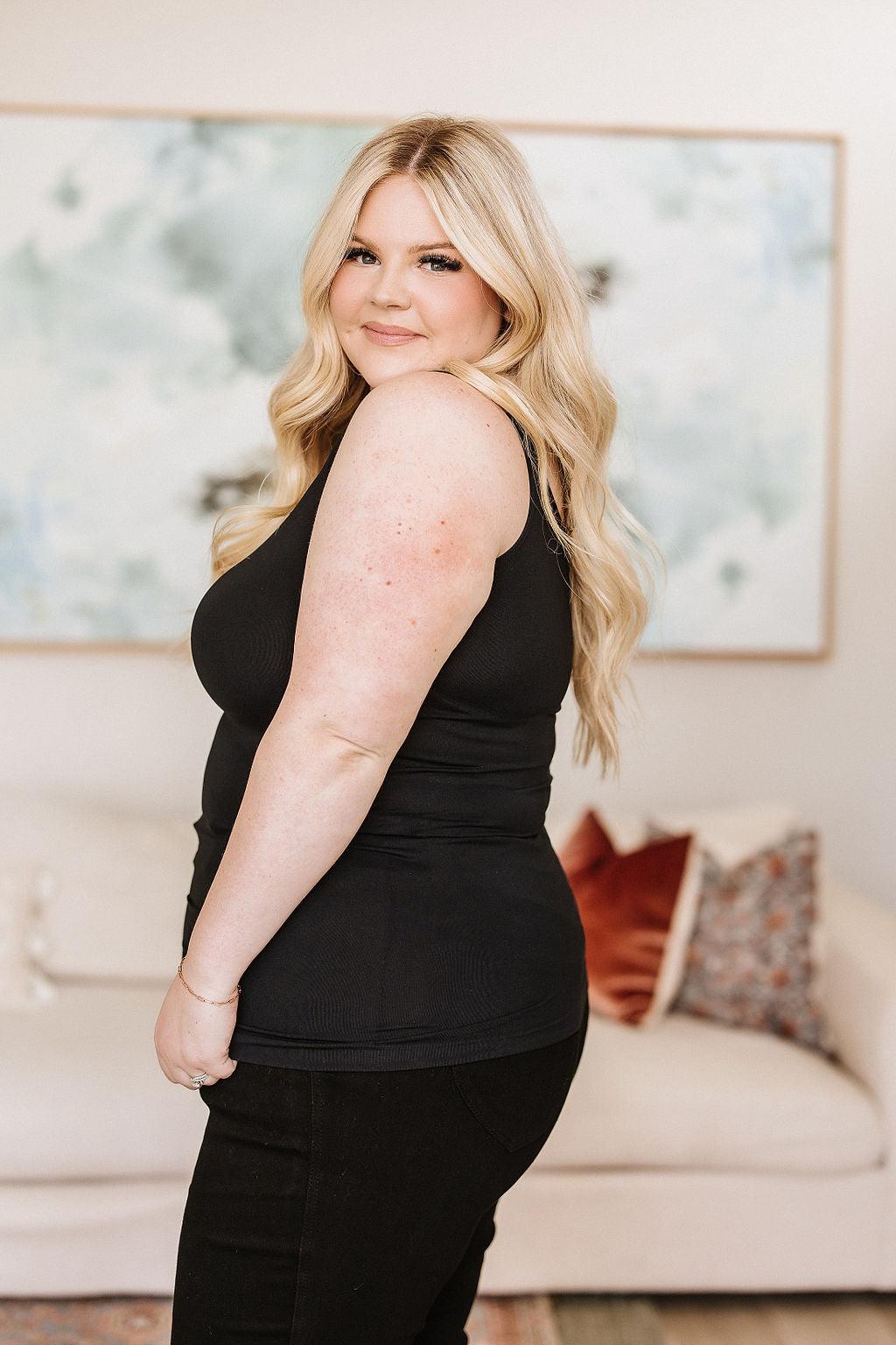 The Basics Reversible Longline Tank in Black - Waverly Paige Boutique