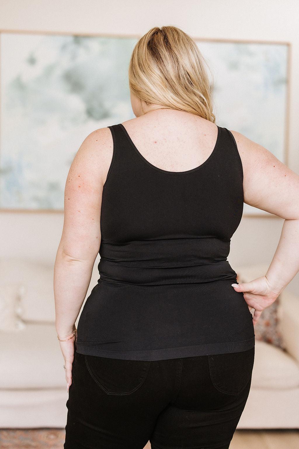 The Basics Reversible Longline Tank in Black - Waverly Paige Boutique