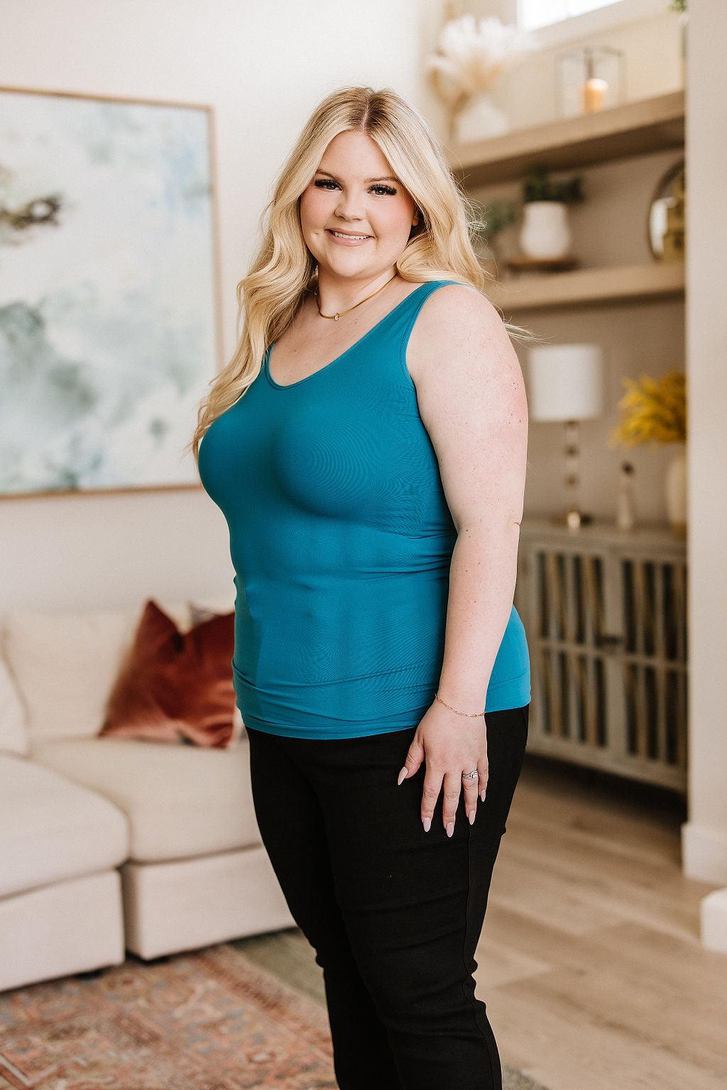 The Basics Reversible Longline Tank in Dark Teal - Waverly Paige Boutique