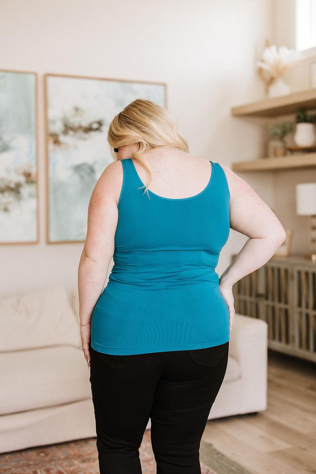 The Basics Reversible Longline Tank in Dark Teal - Waverly Paige Boutique