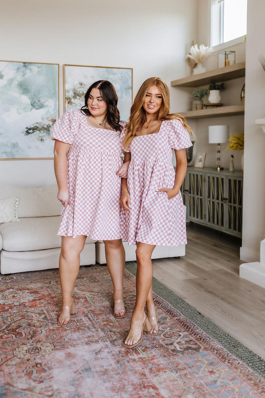 The Moment Checkered Babydoll Dress - Waverly Paige Boutique