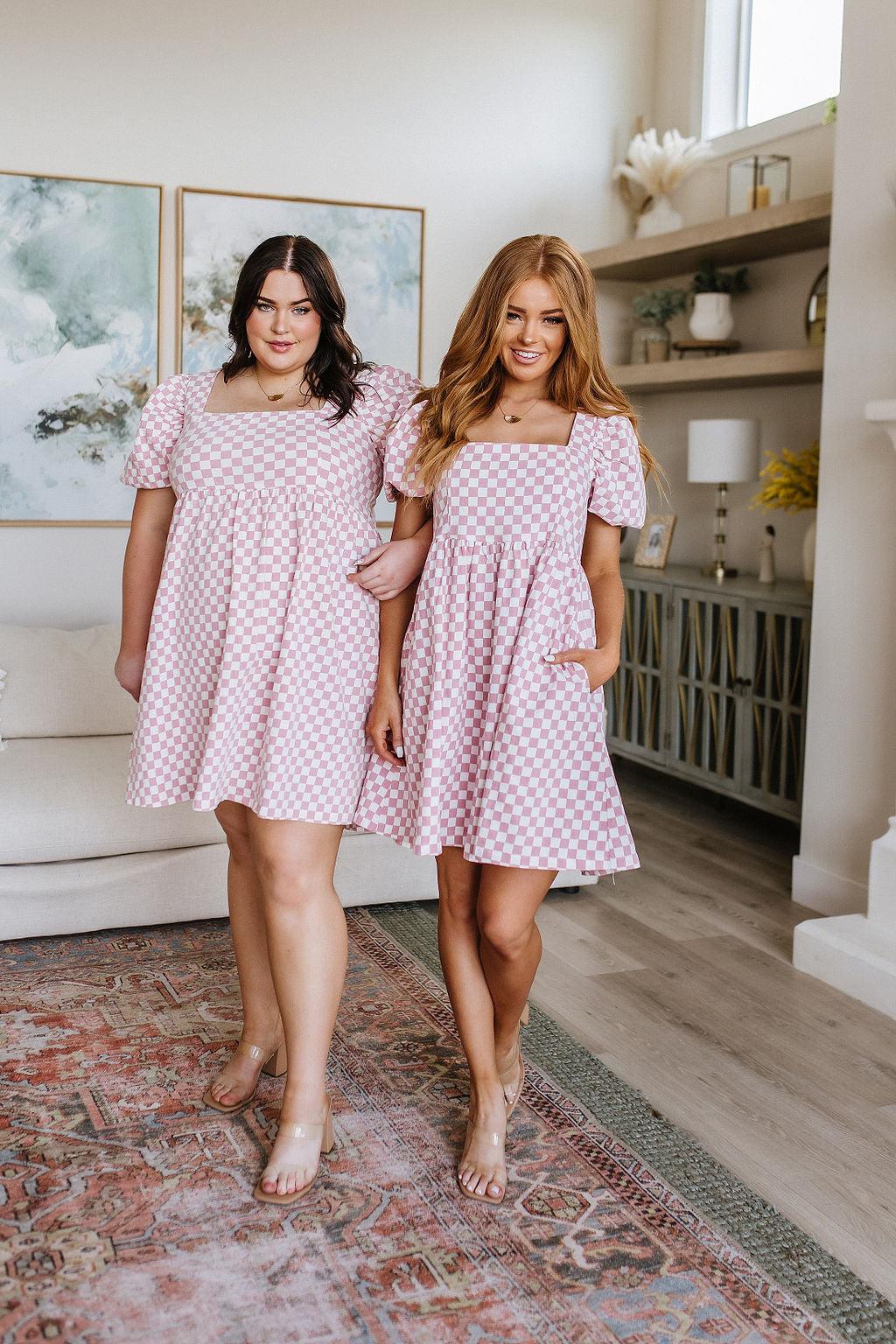 The Moment Checkered Babydoll Dress - Waverly Paige Boutique