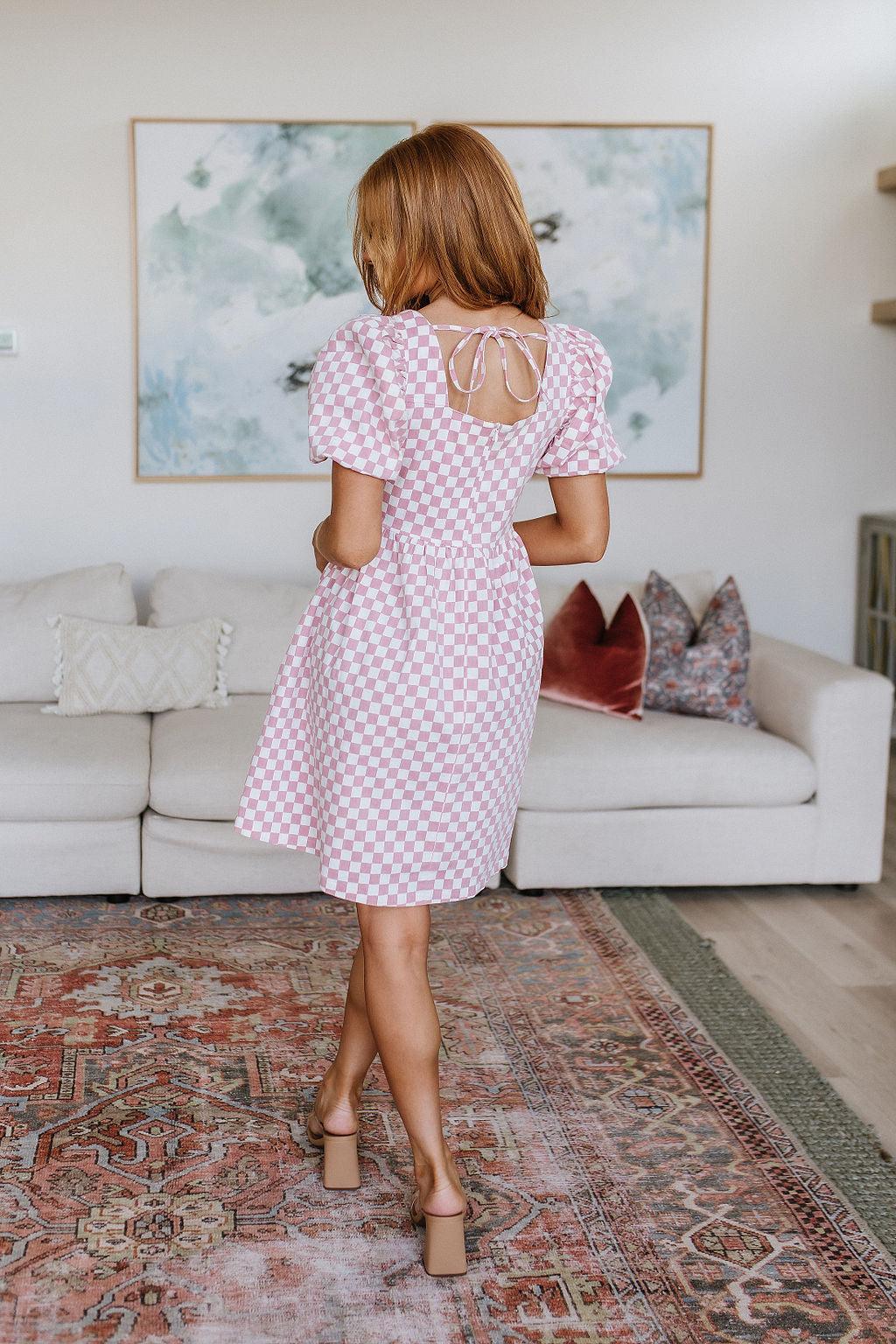 The Moment Checkered Babydoll Dress - Waverly Paige Boutique