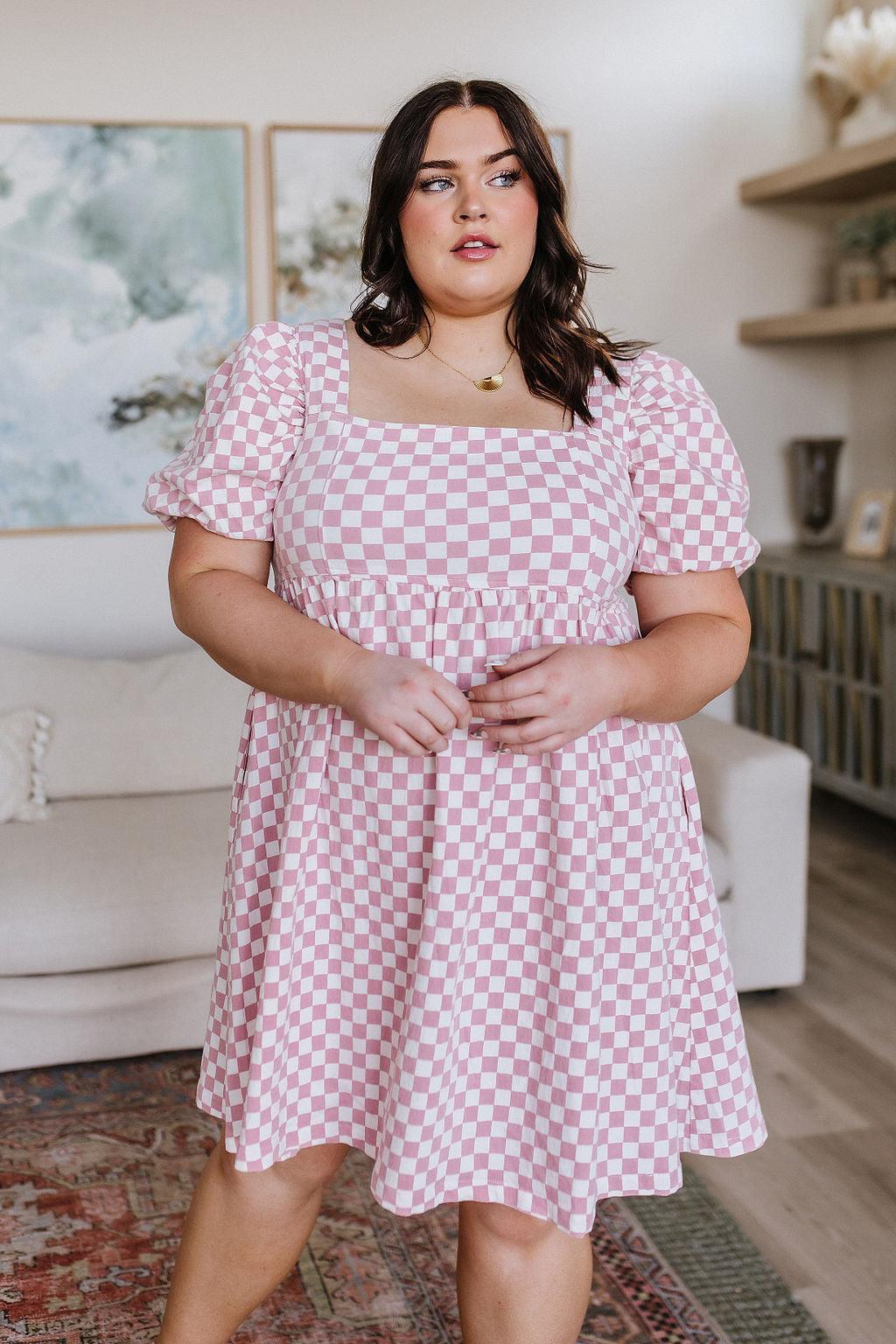 The Moment Checkered Babydoll Dress - Waverly Paige Boutique