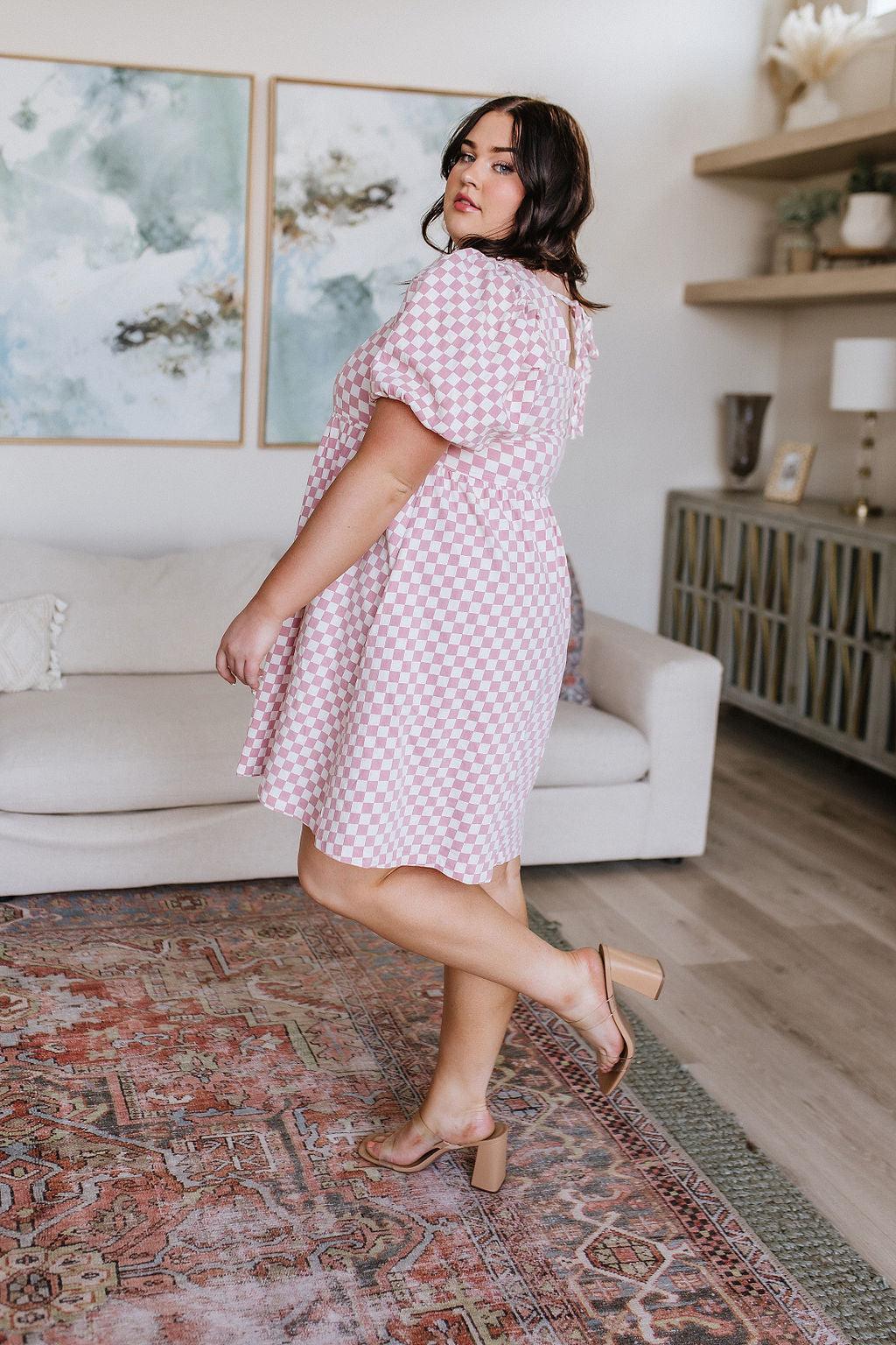 The Moment Checkered Babydoll Dress - Waverly Paige Boutique