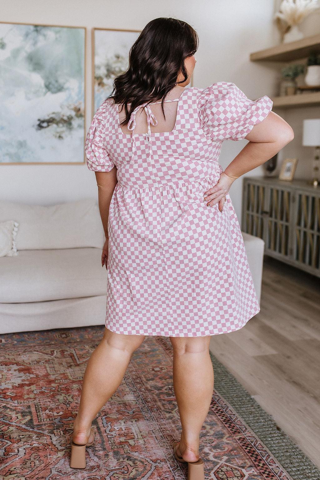 The Moment Checkered Babydoll Dress - Waverly Paige Boutique