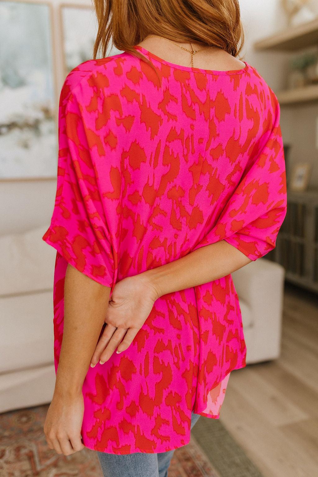 Unforgettable V-Neck Animal Print Blouse - Waverly Paige Boutique