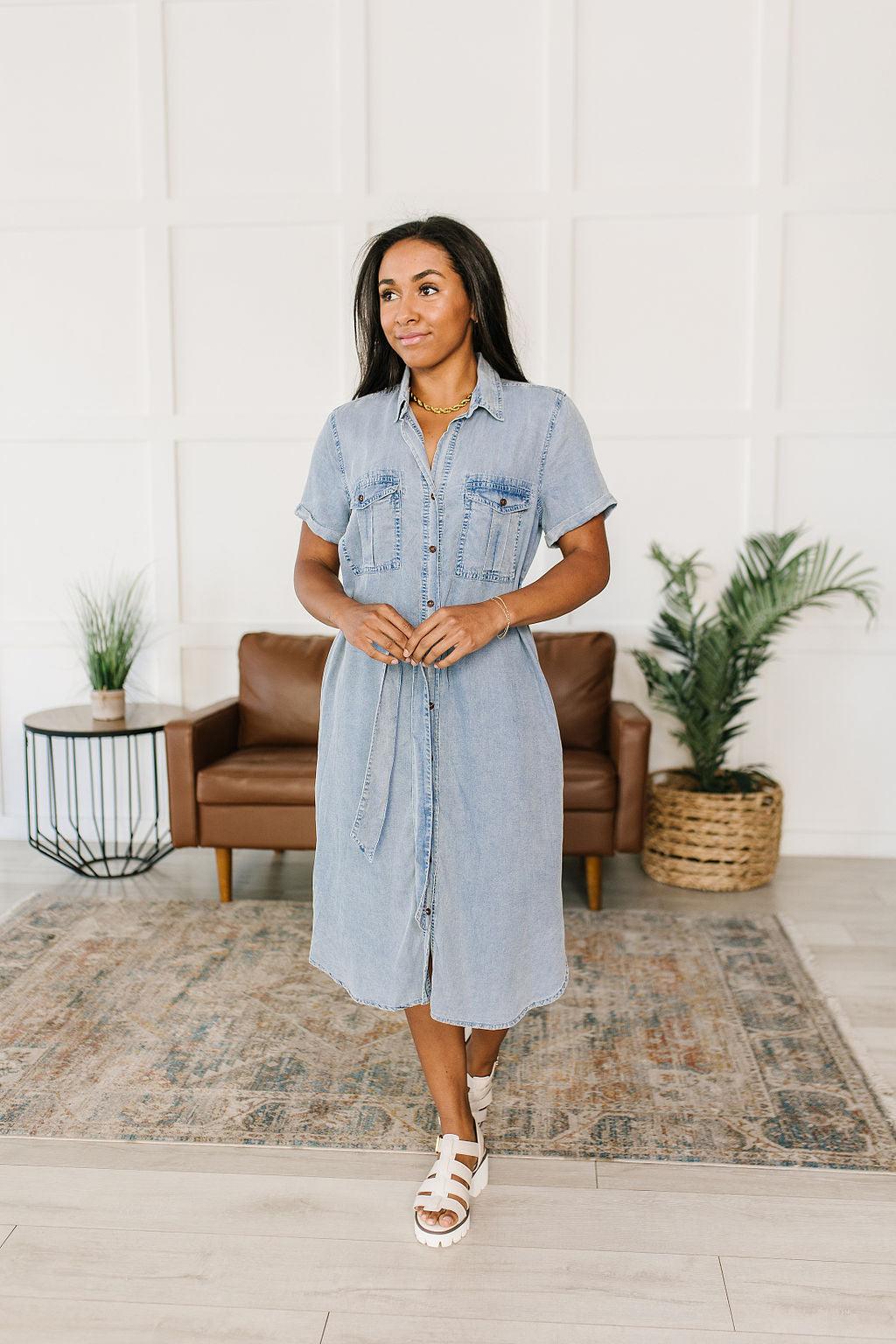 Wait For It Denim Shirtdress - Waverly Paige Boutique