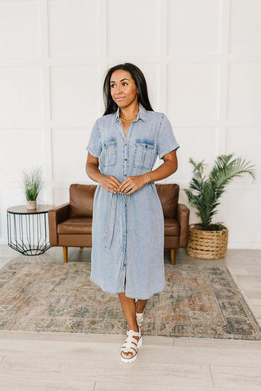Wait For It Denim Shirtdress - Waverly Paige Boutique